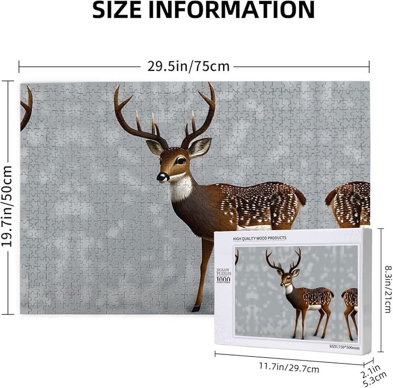 لغز فايا غري بلوم دير 1000 قطعة للكبار هدية ديكور منزلي 29.5 × 19.7 بوصة - Image 2